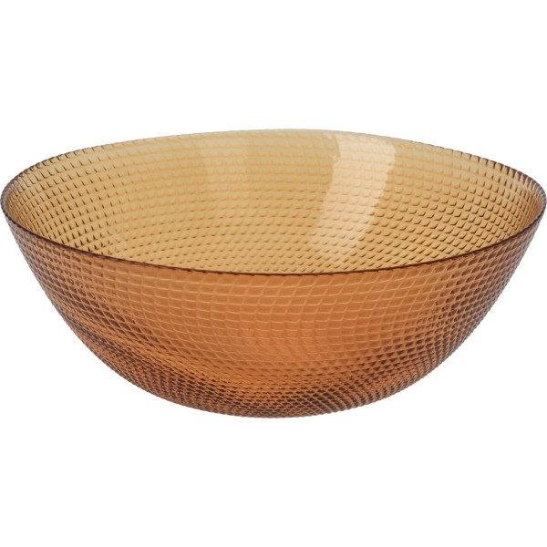 СКЛЯНА МИСКА ДІАМЕТРОМ 24 СМ БУРШТИННОГО КОЛЬОРУ