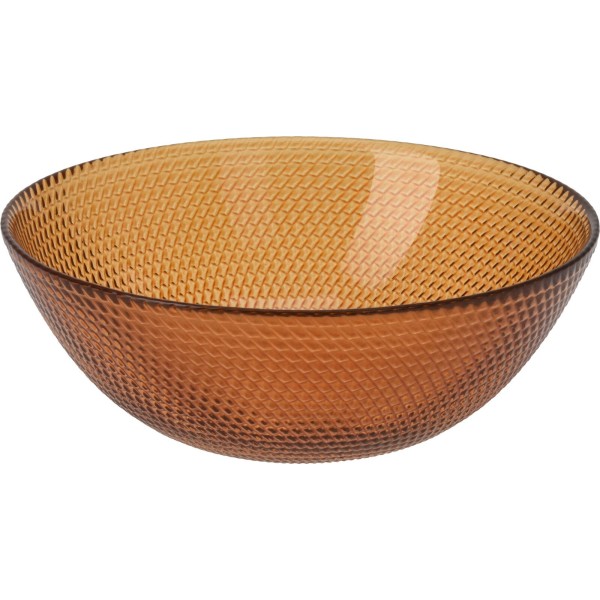 СКЛЯНА МИСКА ДІАМЕТРОМ 15 СМ БУРШТИННОГО КОЛЬОРУ