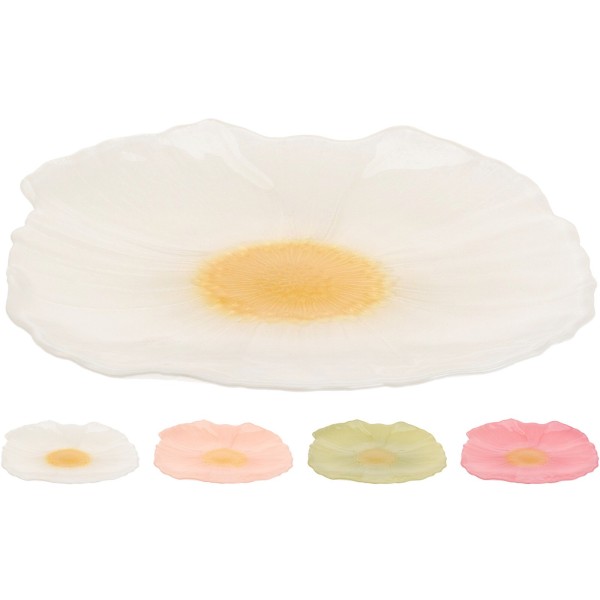 Скляна тарілка КВІТИ 28 см 4 види