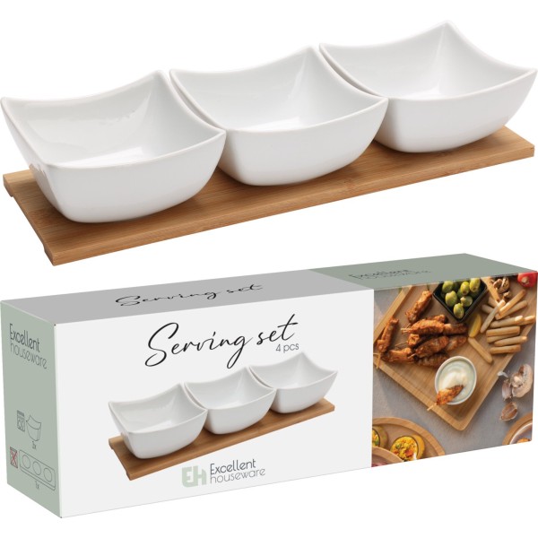 НАБІР ДЛЯ СЕРВІРУВАННЯ З ПОРЦЕЛЯНИ, 4 ПРЕДМЕТИ