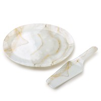 MARBELLO Talerz z łopatką do ciasta 30x30x2,2cm