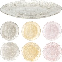 Скляна тарілка, діаметр 32 см, 6 видів