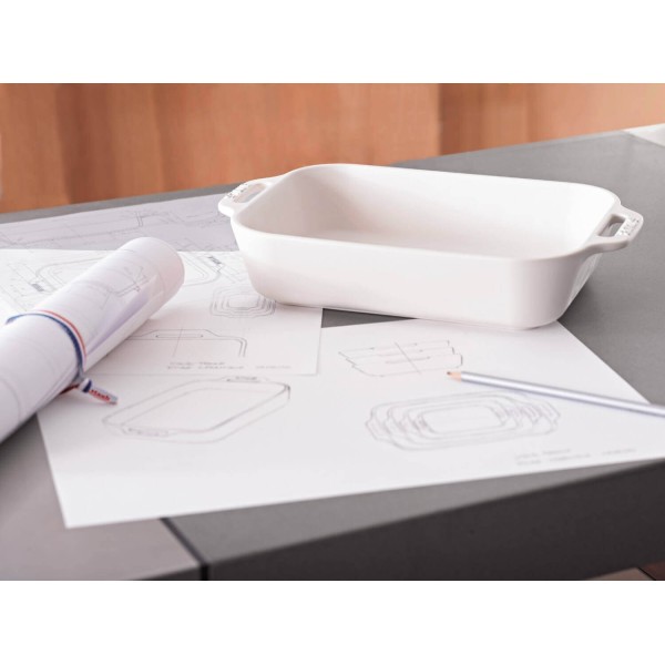 Prostokątny półmisek Staub COOKING (1,1 l, biały)