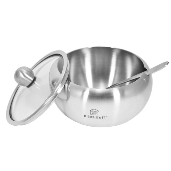 Cukiernica ze łyżeczką Kinghoff KH-3725 (stalowa, połysk)