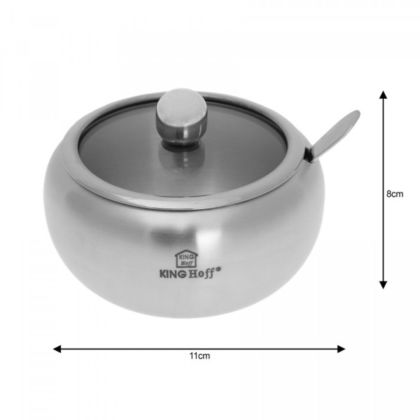 Cukiernica ze łyżeczką Kinghoff KH-3732 (stal satynowana)