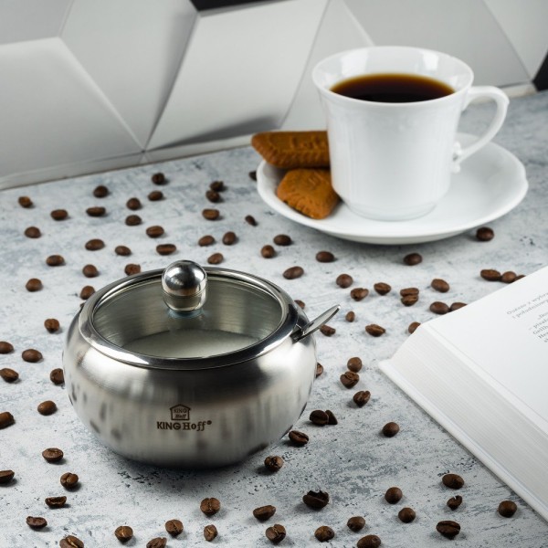 Cukiernica ze łyżeczką Kinghoff KH-3732 (stal satynowana)