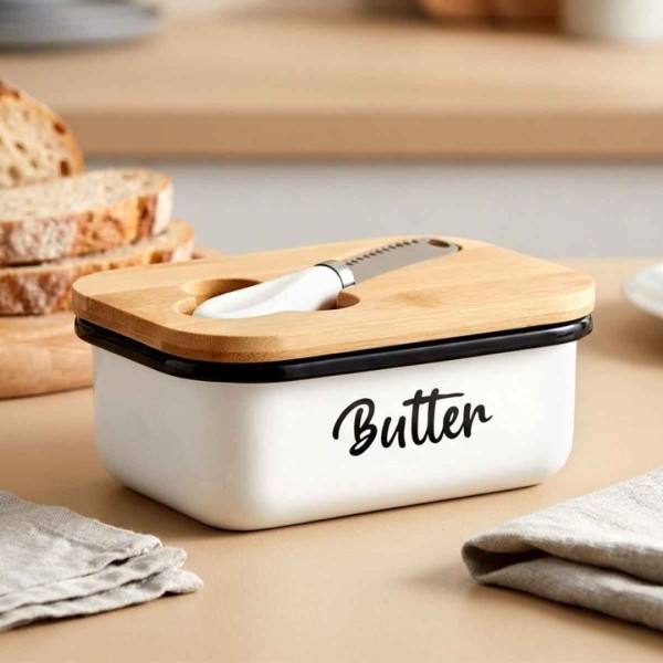 Maselnica VILDE 139515 (metalowa, biała z nożykiem)