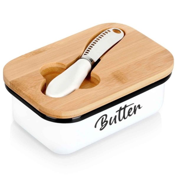 Maselnica VILDE 139515 (metalowa, biała z nożykiem)