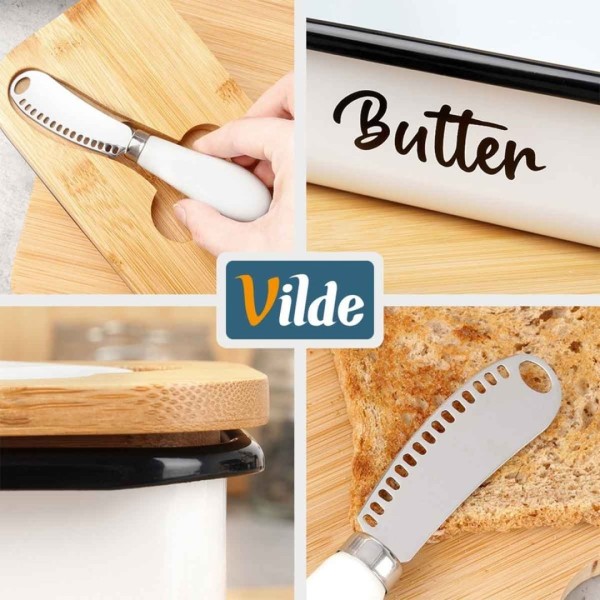 Maselnica VILDE 139515 (metalowa, biała z nożykiem)