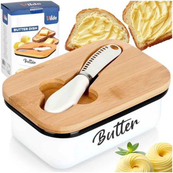 Maselnica VILDE 139515 (metalowa, biała z nożykiem)