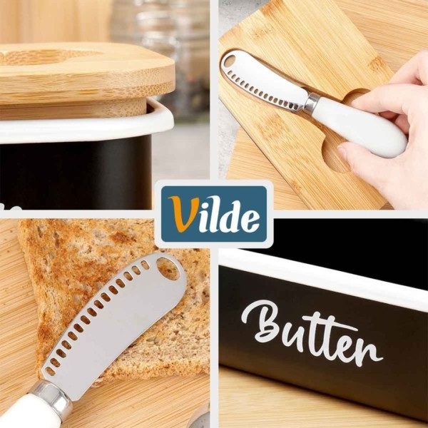 Maselnica do masła VILDE 139516 (metalowa, biała)