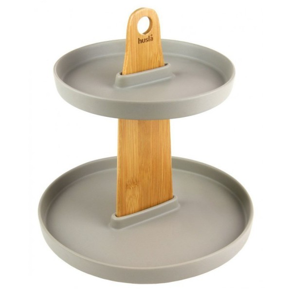 Patera dwupoziomowa Husla 73975 (ceramika i drewno)