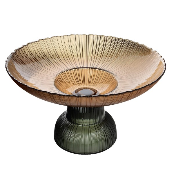 DAZ GLASS Patera na nodze 31x31x18 cm brązowa