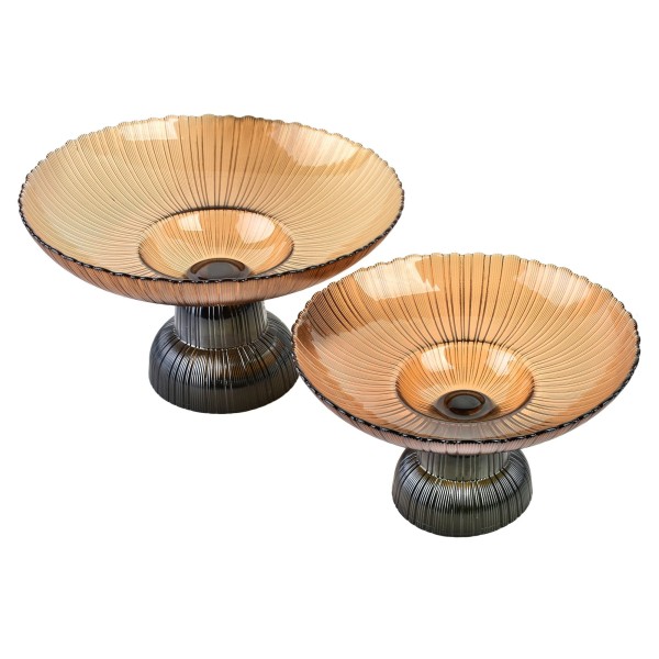 DAZ GLASS Patera na nodze 31x31x18 cm brązowa