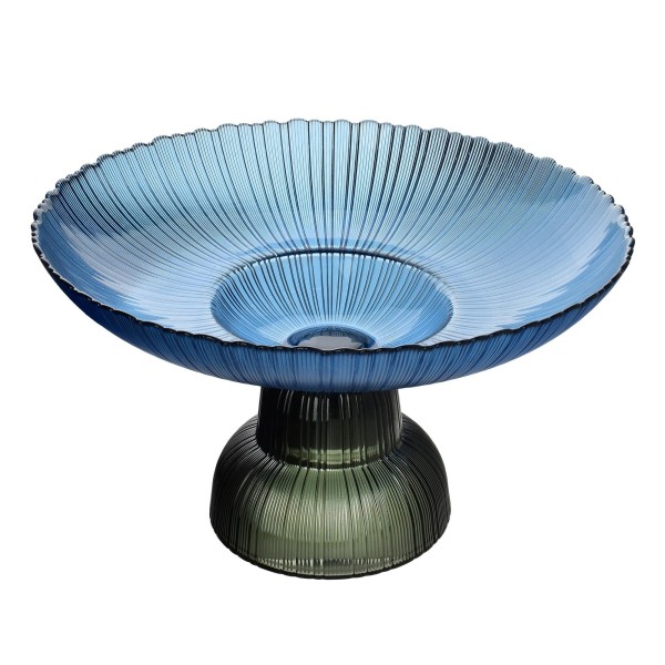 DAZ GLASS Patera na nodze 31x31x18 cm niebieska