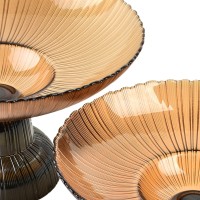 DAZ GLASS Patera na nodze 24x24x14 cm brązowa