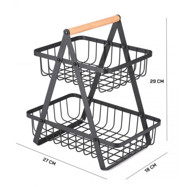 Koszyk piętrowy na owoce i przyprawy ELITEHOFF E-8084 (metalowy)
