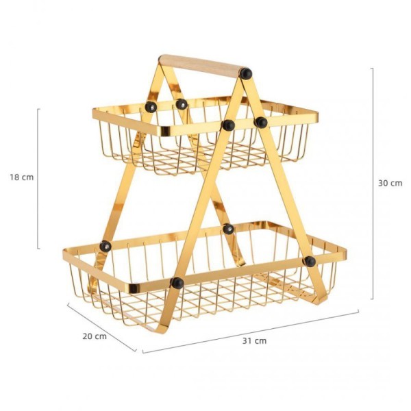 Koszyk piętrowy na owoce i przyprawy ELITEHOFF E-8180 (metalowy)