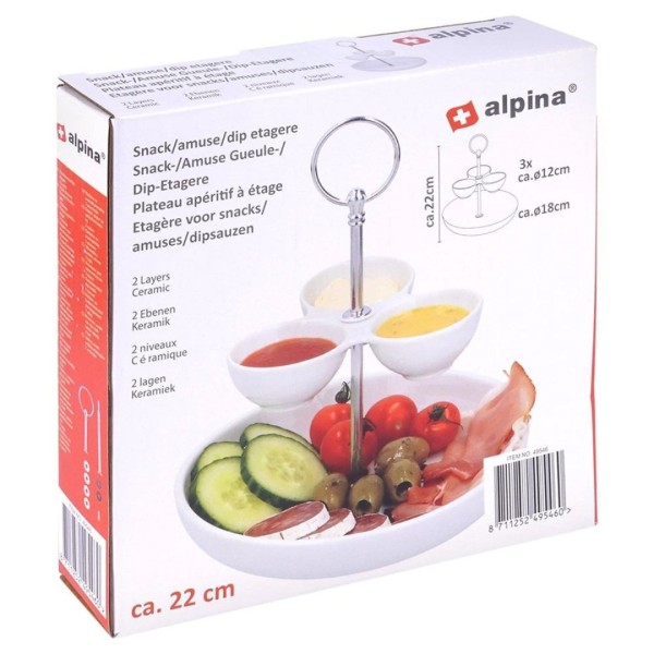 Patera piętrowa do serwowania ALPINA 139378 (porcelanowa)