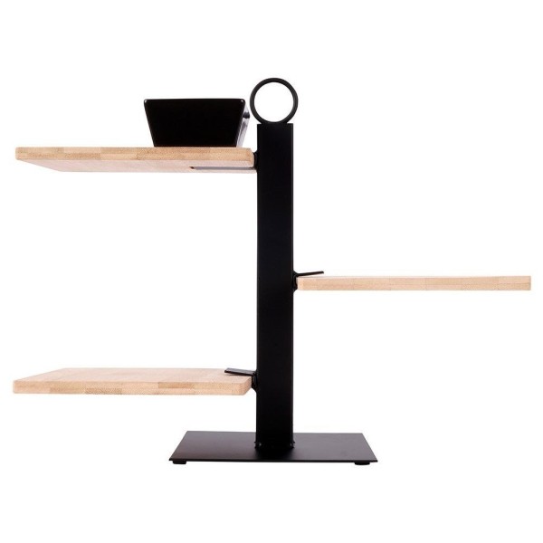 Бамбукова підставка для торта для фруктів та кексів, 3-ярусна, з мискою, 32x32x26,5 см, EXCELLENT HOUSEWARE 139213