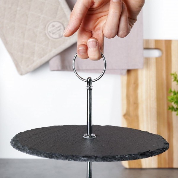 Підставка для торта для фруктів та кексів, кам'яна, 2-ярусна, 23 см, EXCELLENT HOUSEWARE 139313