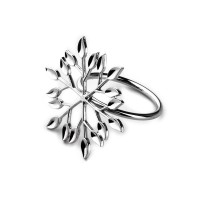 Serwetnik Mondex ADRIANNE (srebrne listki 5x4x4 cm)