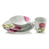 LEA PEONY Komplet obiadowy 16cz.  kubek 370ml/miska 500ml 17/19,5/25,5cm