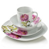 LEA PEONY Komplet obiadowy 16cz.  kubek 370ml/miska 500ml 17/19,5/25,5cm