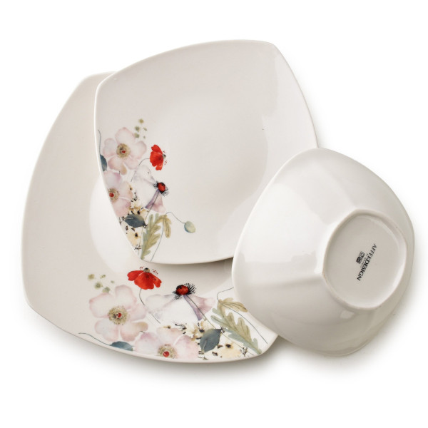 LEA LIGHT Komplet obiadowy 18części miska 16,5cm 500ml/18cm/24cm