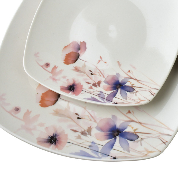 LEA DELICATE Komplet obiadowy 18części miska 16cm 500ml/18cm/24cm