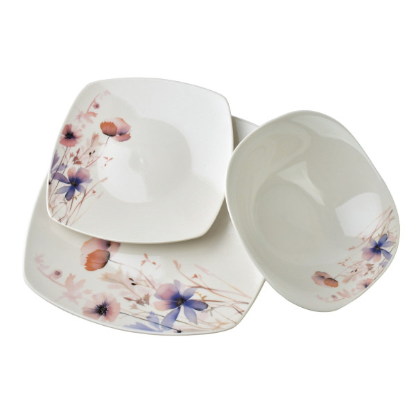 LEA DELICATE Komplet obiadowy 18części miska 16cm 500ml/18cm/24cm