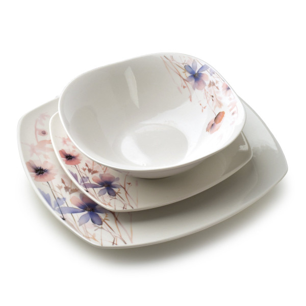 LEA DELICATE Komplet obiadowy 18części miska 16cm 500ml/18cm/24cm