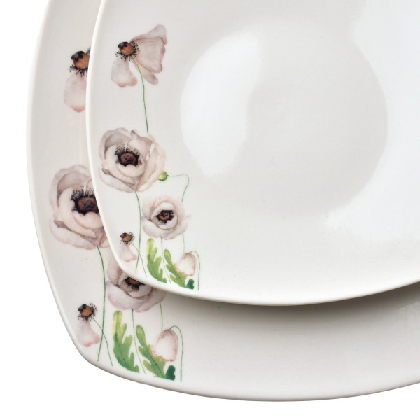 LEA PINK Komplet obiadowy 18części miska 16,5cm 500ml/18cm/24cm