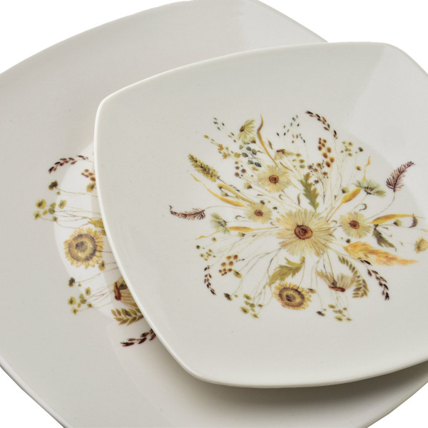 LEA BEIGE Komplet obiadowy 18części miska 16,5cm 500ml/18cm/24cm