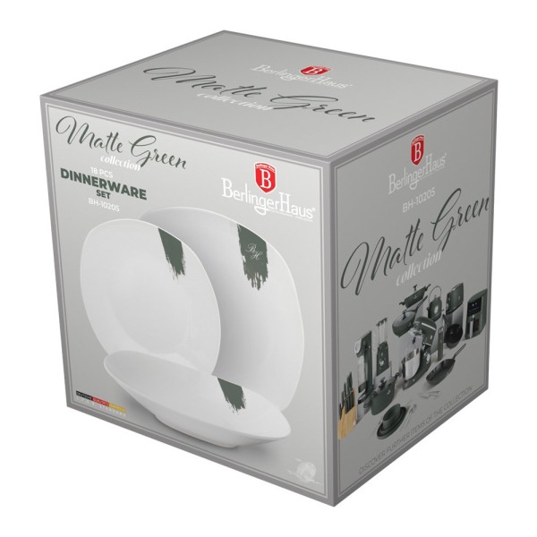 Набір посуду BerlingerHaus Matte Green BH-10205, 18 предметів