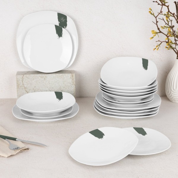 Набір посуду BerlingerHaus Matte Green BH-10205, 18 предметів