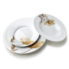 LEA BEIGE Komplet obiadowy 18 elementów 21,8cm/19,2/27cm talerz zupa 220ml