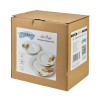 LEA BEIGE Komplet obiadowy 18 elementów 21,8cm/19,2/27cm talerz zupa 220ml