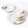 LEA BEIGE Komplet obiadowy 18 elementów 21,8cm/19,2/27cm talerz zupa 220ml