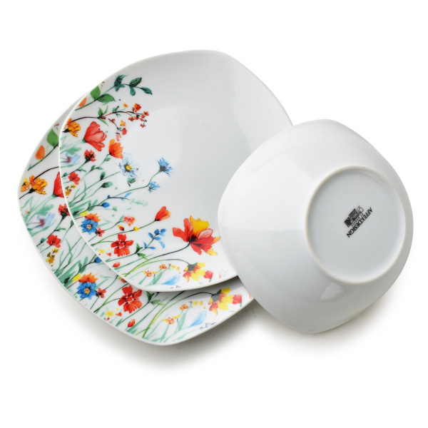 LEA SMOOTH Komplet obiadowy 18cz.miska 500ml 16,5/19,5/22cm