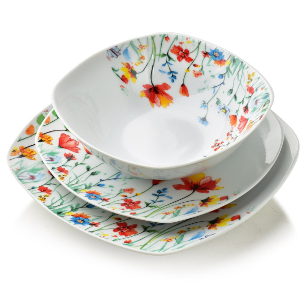 LEA SMOOTH Komplet obiadowy 18cz.miska 500ml 16,5/19,5/22cm