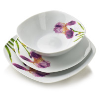 LEA IRIS Komplet obiadowy 18cz. miska 500ml 16,5/19,5/22cm