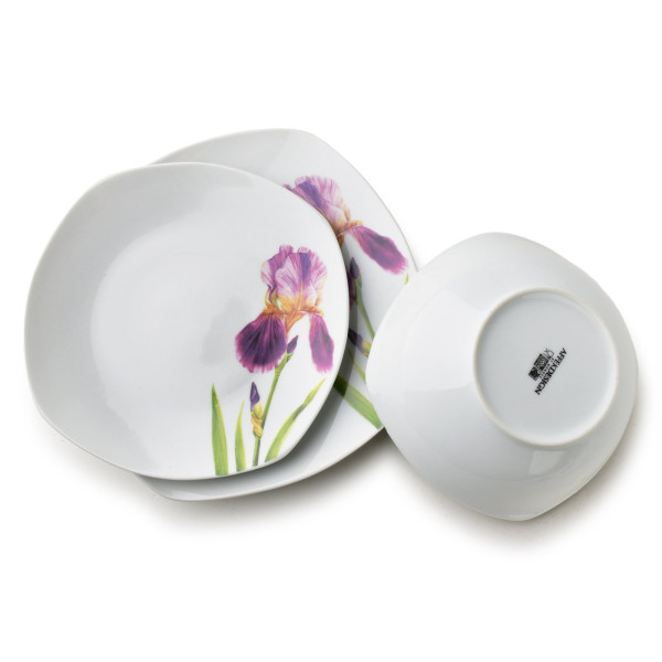 LEA IRIS Komplet obiadowy 18cz. miska 500ml 16,5/19,5/22cm