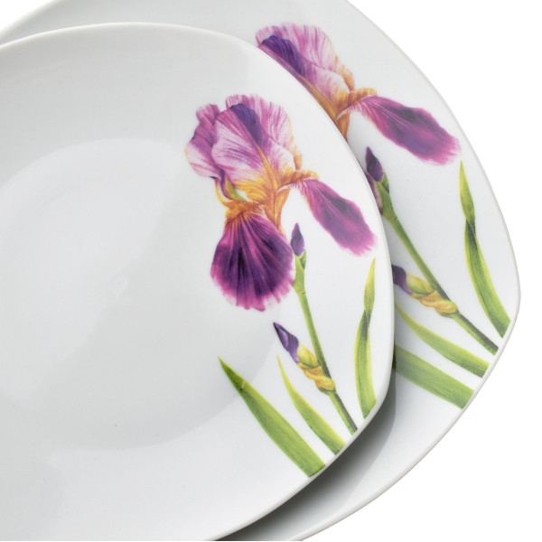 LEA IRIS Komplet obiadowy 18cz. miska 500ml 16,5/19,5/22cm