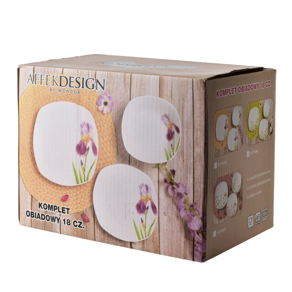LEA GELB Komplet obiadowy 18cz. miska 500ml 16,5/19,5/22cm
