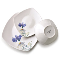 LEA CORNFLOWER Komplet obiadowy 18części miska 16,5cm 500ml/18cm/24cm