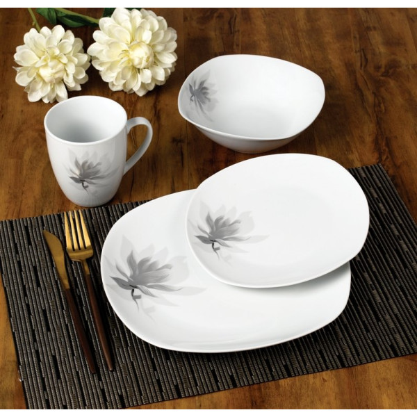 MAGNOLIA Komplet obiadowy 16 cz.  kubek 370ml/miska 500ml 17/19,5/25,5cm