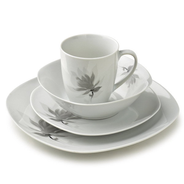 MAGNOLIA Komplet obiadowy 16 cz.  kubek 370ml/miska 500ml 17/19,5/25,5cm