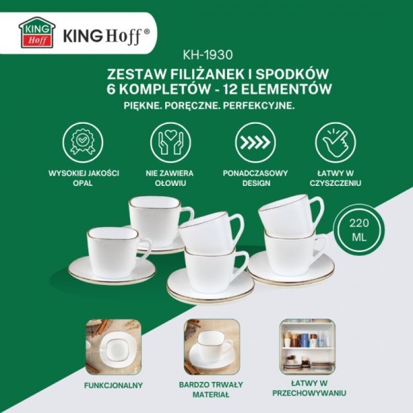 Zestaw kawowy Kinghoff OPAL KH-1930 (6 filiżanek ze spodkami)