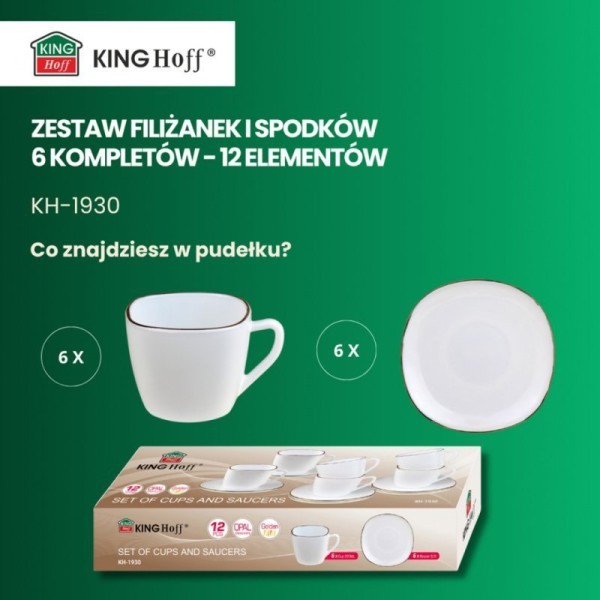 Zestaw kawowy Kinghoff OPAL KH-1930 (6 filiżanek ze spodkami)